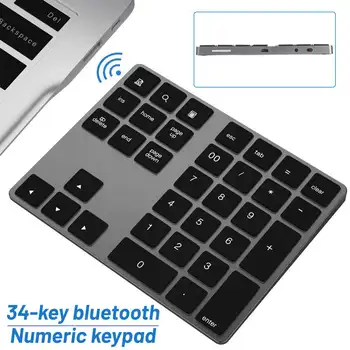 

34 Keys Wireless bluetooth Mini Numeric Keyboard External Number Pads For Apple Android PC Desktop Laptop Plastic/Aluminum