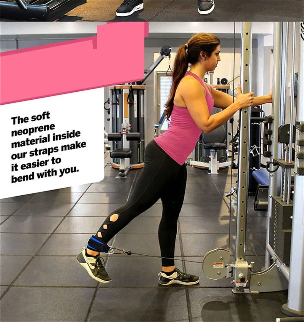 HIINST Ankle Straps Pedal Rope Ankle Buckle Leg Workout Fitness Gear Leg Puley Bodybuid Sports Support Weight-assisted Belt 319