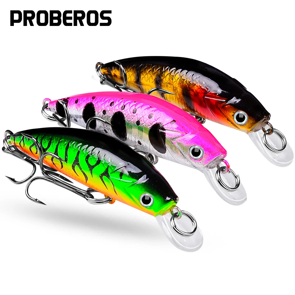 PROBEROS 6PCS Sinking Minnow Bait 6cm 6g Mini Trout Fishing Lure Small
