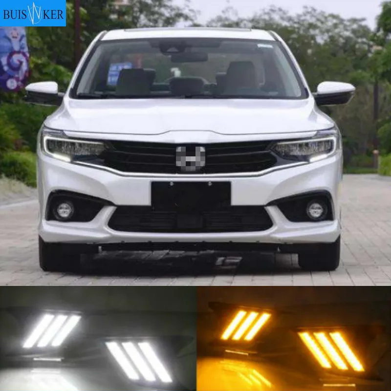 

Дневные ходовые огни для Honda ENVIX 6000, светодиодные противотуманные фары, 2019 к, белый и желтый поворот, синий свет, 2 шт.