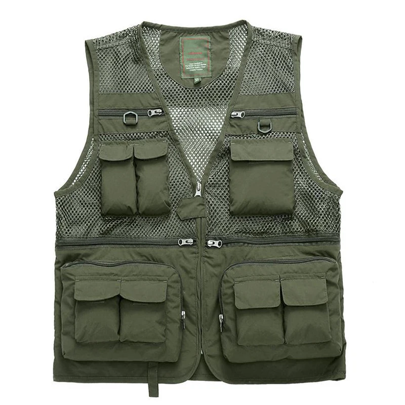 

Summer US Fisherman Vest Jacket Director Photographers Clothes Brand Casual Tactical Vest Breathable Multi Pocket Style Vest