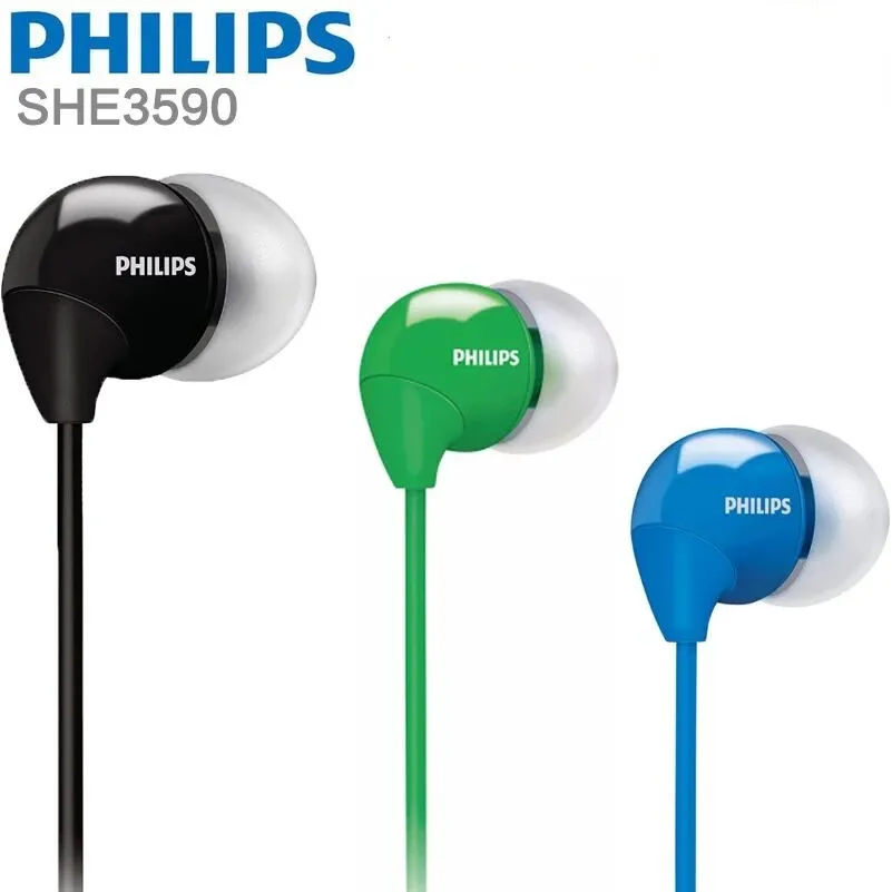 Оригинальные профессиональные наушники-вкладыши philips SHE3590 поставляют наушники