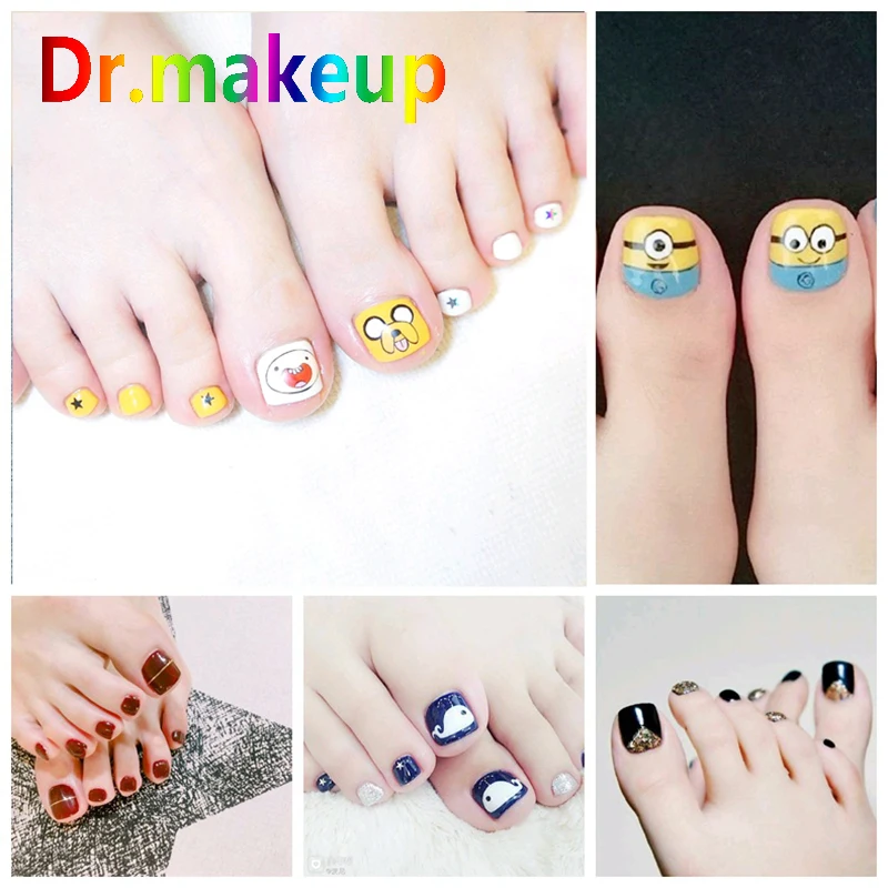 

22 Tips/sheet Toenail Sticker Full Cover Waterproof Nail Sticker Korea Designed Wraps Feet Nail DIY Art Decoration Dr.makeup