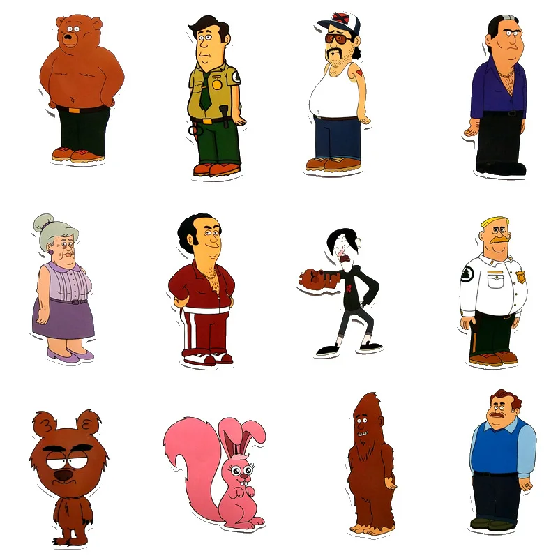 TD ZW 34 шт. Brickleberry USA комедия граффити наклейка s для автомобиля ноутбука багажа скейтборда бутылка для мотоциклов наклейка детская игрушка наклейка