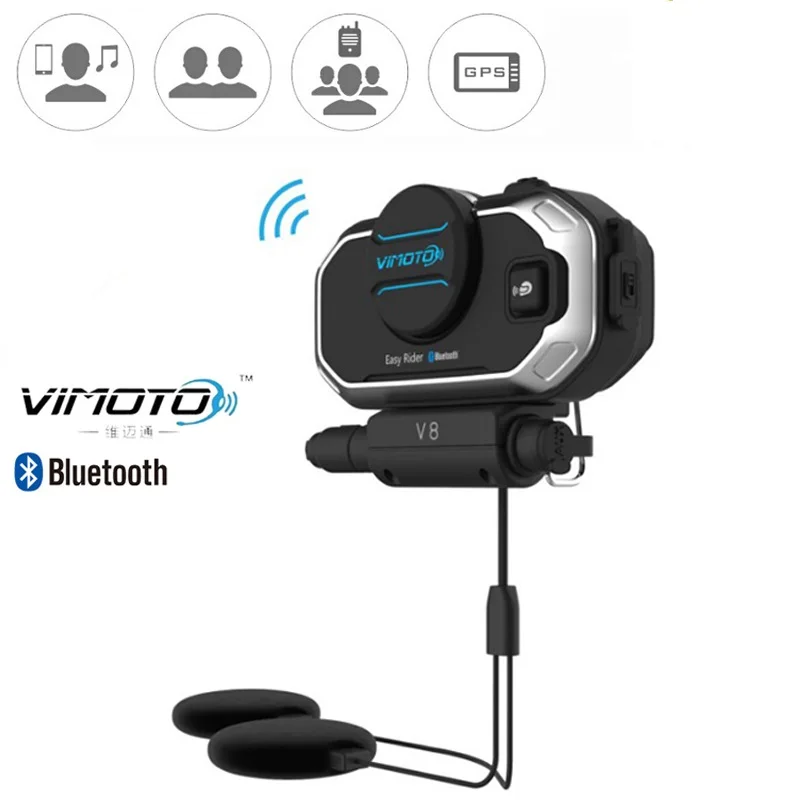 Easy Rider vimoto V8 850mAh Helmet Bluetooth Headset Motorcycle Stereo Headphones For Mobile Phone MP3 and GPS Way Radios