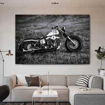

RELIABLI ART Cool Motorcycle Pictures Canvas Painting Black And White Posters And Prints Wall Art For Living Room Decoration