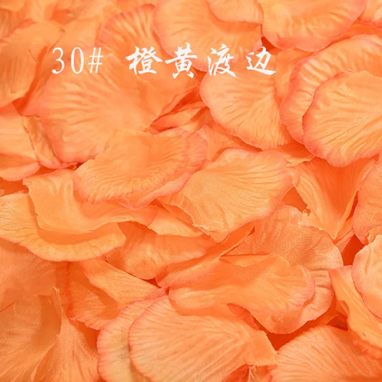 500 шт 5*5 см искусственные цветы с лепестками роз, шелковые цветы, свадебные украшения, украшения для комнаты, цветы с ручной броской - Цвет: 30 Orange