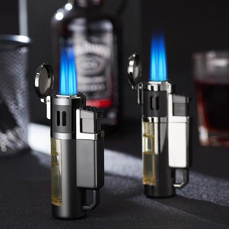 De alta potencia de fuego Jet cuatro antorcha Turbo encendedor 1300C encendedor de Gas de Metal encendedores de cigarrillos de encendedores Gadgets para los hombres