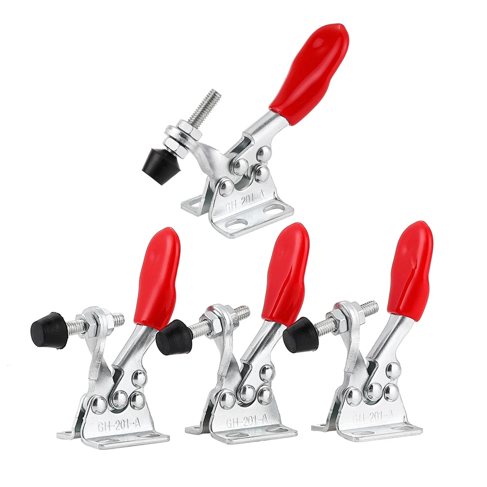 4pcs Set Red Toggle Clamp GH 201A 201 A Quick Release Tool Horizontal Clamp Hand 
