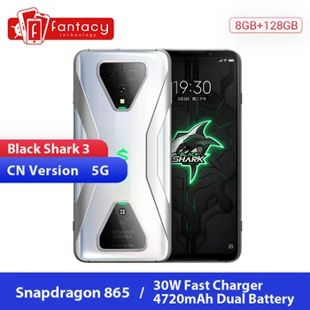 

New Xiaomi Black Shark 3 5G Snapdragon 865 8GB 128GB Game Phone Octa Core 6.67'' AMOLED 64MP AI Triple Cameras 30W Charge UFS3.0