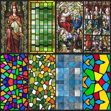 Индивидуальный размер матовая пленка для стекол Классическая Европейский ПВХ стеклянная пленка христианская церковь красочная фольга пленка 50 см x 100 см