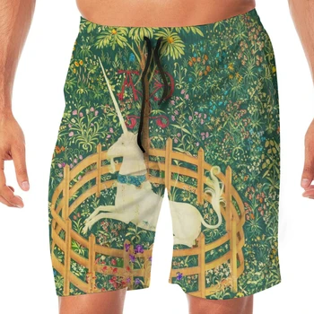 

The Unicorn In Captivity Forest Green Swimming Shorts For Men Swimwear Man Swimsuit Swim Trunks Summer Bathing Beach Wear