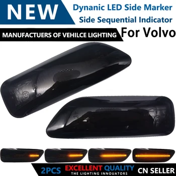 

For Volvo V70 S60 S80 XC70 XC90 2000-2009 2Pcs LED Dynamic Front Side Marker Turn Signal Indicator Lamp Light 3072264 30722641