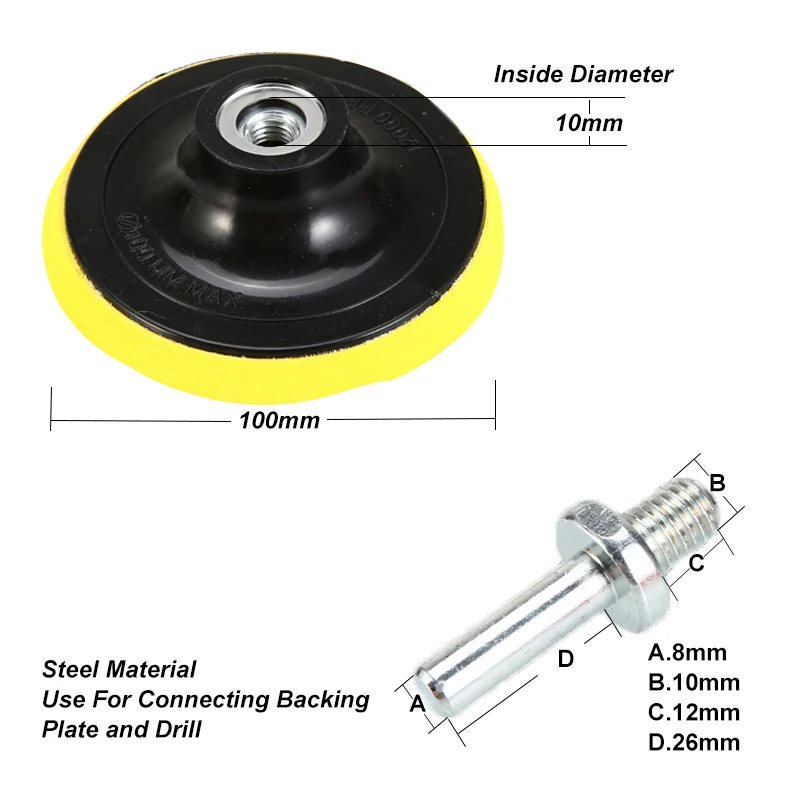 4 дюйма/100 мм Накладка для полировки шерсти Автомобильная полировальная губка беспыльный набор сверла адаптер M10 электроинструмент для воском