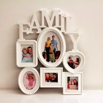 

White Plastic Combination Piece Photo Frame Modern Family Photo Frame Wall Hanging Picture Album Picture Holder Home Decoration