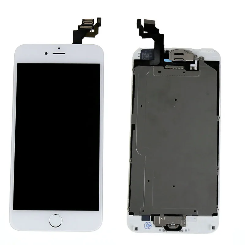 Genuine Touch Screen For IPhone 6/6s/plus Touch Screen Digitizer Sensor LCD Display Front Glass Lens With Front Camera+button - Цвет: For Ip6P W
