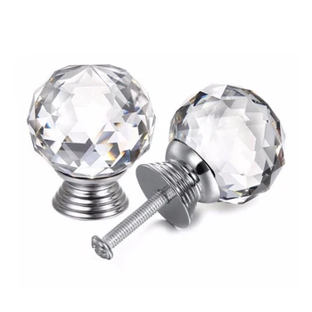 Hot Diamond Shape Design Crystal Acrylic Knobs Cupboard Drawer Pull Kitchen Cabinet Door Wardrobe Handles Hardware