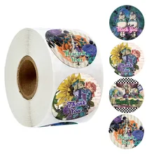 

1 inch Thank You Stickers Kawaii Cartoon Character Vintage Stickers for Kids Toy Children's Day Gift Decor 500PCS/ROLL Sticker