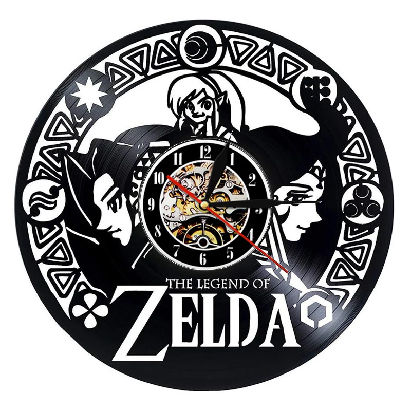 Виниловые настенные часы Zelda современный дизайн тема игры 3D часы винтажные виниловые настенные часы домашний декор подарки для детей