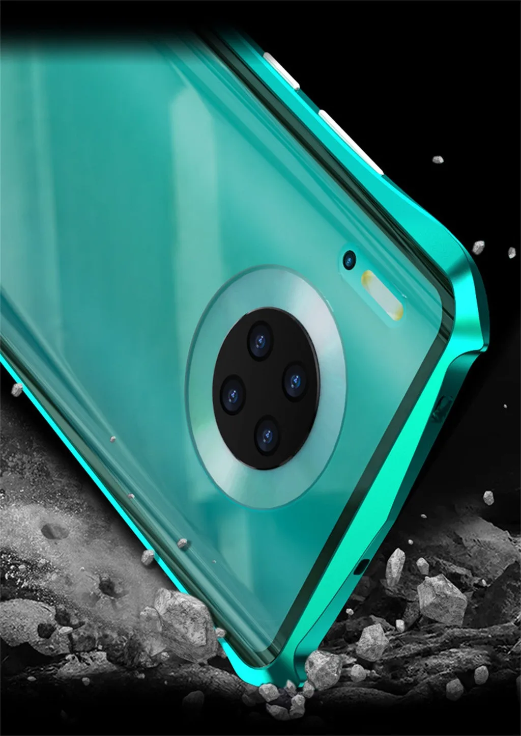 Для HUAWEI mate 30 Pro 6,53 дюймов металлический магнитный адсорбционный бампер Прозрачный жесткий чехол из закаленного стекла Роскошный чехол для телефона