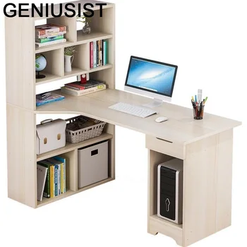 

Bed Office Desk Escritorio Tafelkleed Tafel Children Mesa Para Notebook Stand Bedside Computer Laptop Table With Bookcase