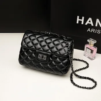 

Small Bag Soft Leather Shoulder Bag Large Capacity Small Square Bag Diamond Chain Female Bag Fashion Simple Style Crossbody Bag