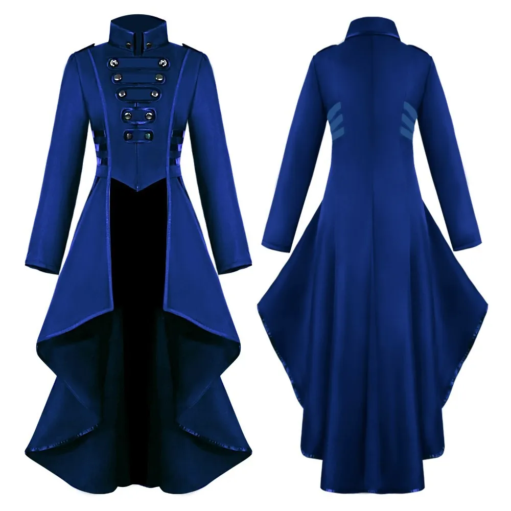 astounding  Plus Size Women Gothic Steampunk Button Jacket Female Lace Corset Fashion Halloween Costume Long Co