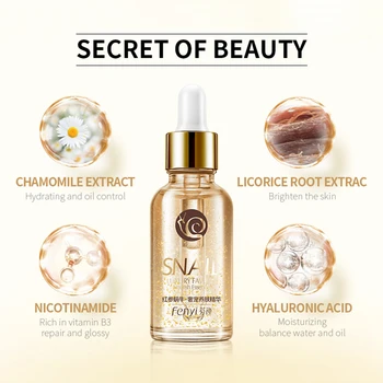 

30ml 24K Gold Snail Serum Tense Moisture Essence Pure Gold Liquid Skin Care Essence For Women