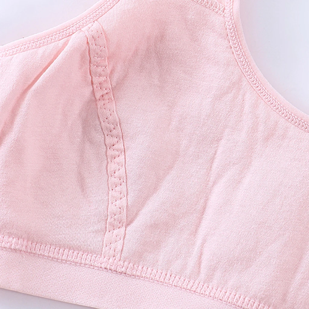 Teen Solid underwear 12 year old  Lovely Girl Training Bra Underwear Vest Top Wireless Cotton Bralette Racerback белье женское