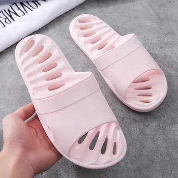 

Bathroom Non Slip Women Slippers Summer Cool Quick-Dry Home Slides Ladies Platform Shoes Flats Indoor Couple Men Slippers