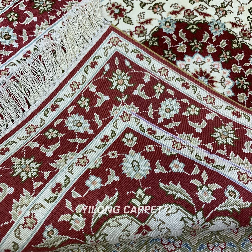 YILONG 2'x3' шелковый ковер ручной работы Красный персидский шелковый ковер(HF087B