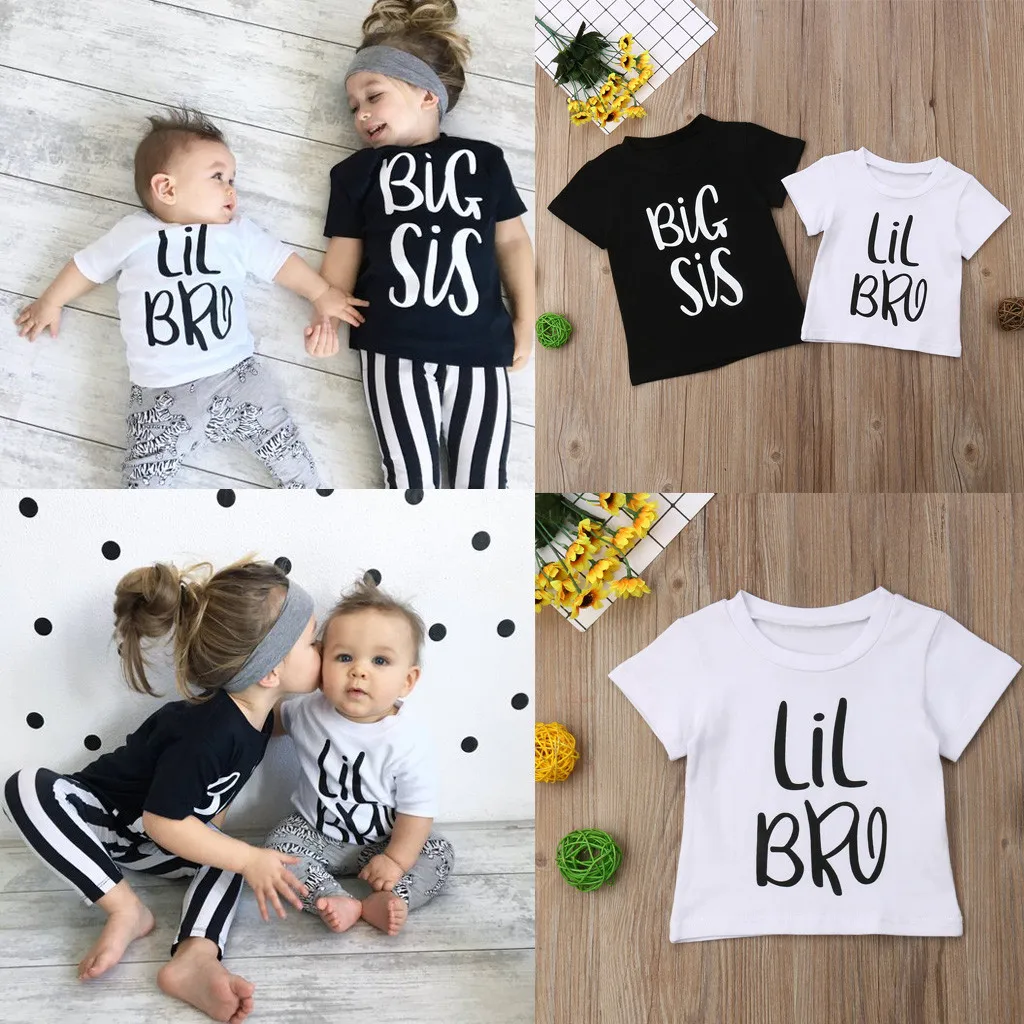 Детская футболка с короткими рукавами и надписью «Baby Brother»; милые топы в Корейском стиле; семейная одежда; одежда#4