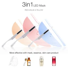 Новинка 3 в 1 инструменты для красоты лица 3 цвета светодиодный светильник терапия маска для лица против прыщей, для омоложения кожи удаление USB лицо спа инструмент