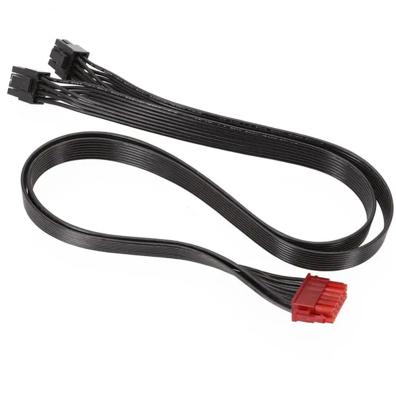 Express GPU 12Pin to Dual PCI-E 8Pin(6+2Pin) Power Cable PSU Graphics Cable Module For Enermax Power Supply With Red 12P Socket 1