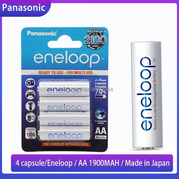 

4pcs Eneloop Panasonic 100% Original AA Rechargeable Battery 1.2v 1900mAh Pre-charged Ni-MH Batteries for Camera Flashlight Toys