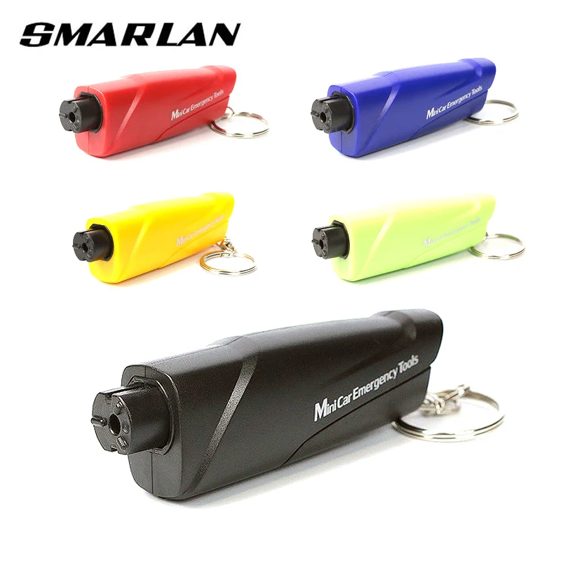 SMARLAN Portable Safety Hammer For Car Side Window Breaking Seat Belt Cutter Life-saving Escaping Emergency Tool With Key-chain