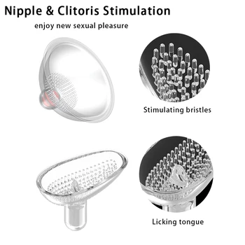 Nipple Suckers Stimulation Licking Breast Rechargeable Clitoral Vibrator Masturbator Massager Sex Toys for Women Couples 3