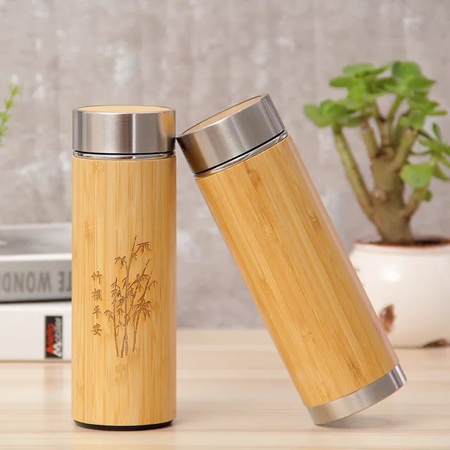 450ml Bamboo Travel Tumbler Stainless Steel Coffee Mug With Leak-Proof  Cover Insulated Thermos Eco-Friendly Wood Dropshipping - AliExpress