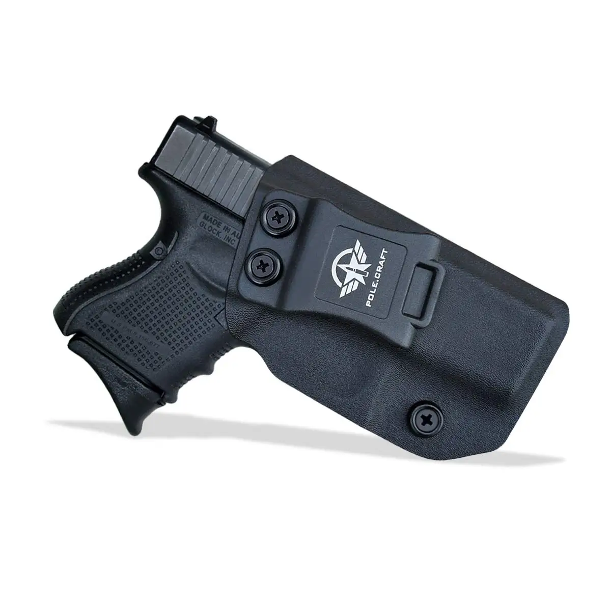 VlaMiTex IWB Fondina In Pelle Per Glock 17 19 22 23 25 26 27 31 32 33 34 37 (IWB 2 - Mod. 43 - Foto 2