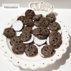 Mini Kawaii Dessert au chocolat, 100 pièces/lot, biscuits, boulangerie, Miniature, maison de poupée, décoration de cuisine 