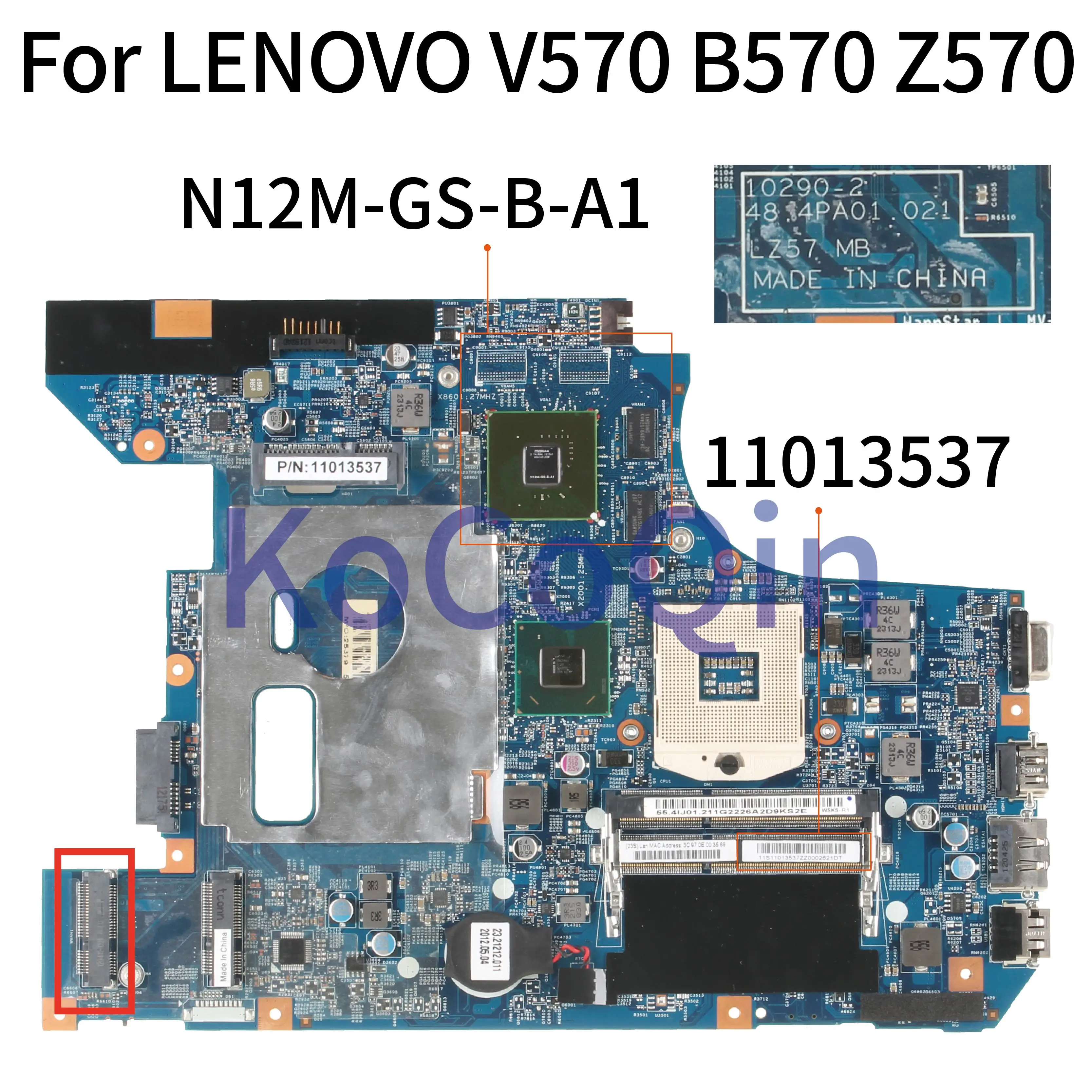 Материнская плата KoCoQin для ноутбука LENOVO V570 B570 Z570 материнская 10290 2 48.4PA01.021 90000073 HM65