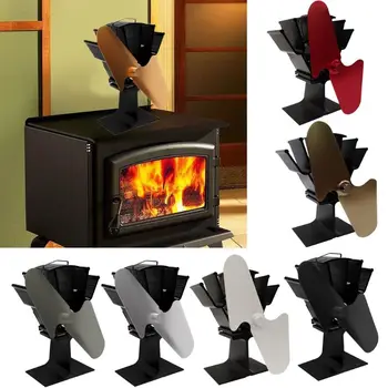 

Heat Self Powered Fireplace Stove Fan 2 Blades for Large Room Wood Log Burner X4YD