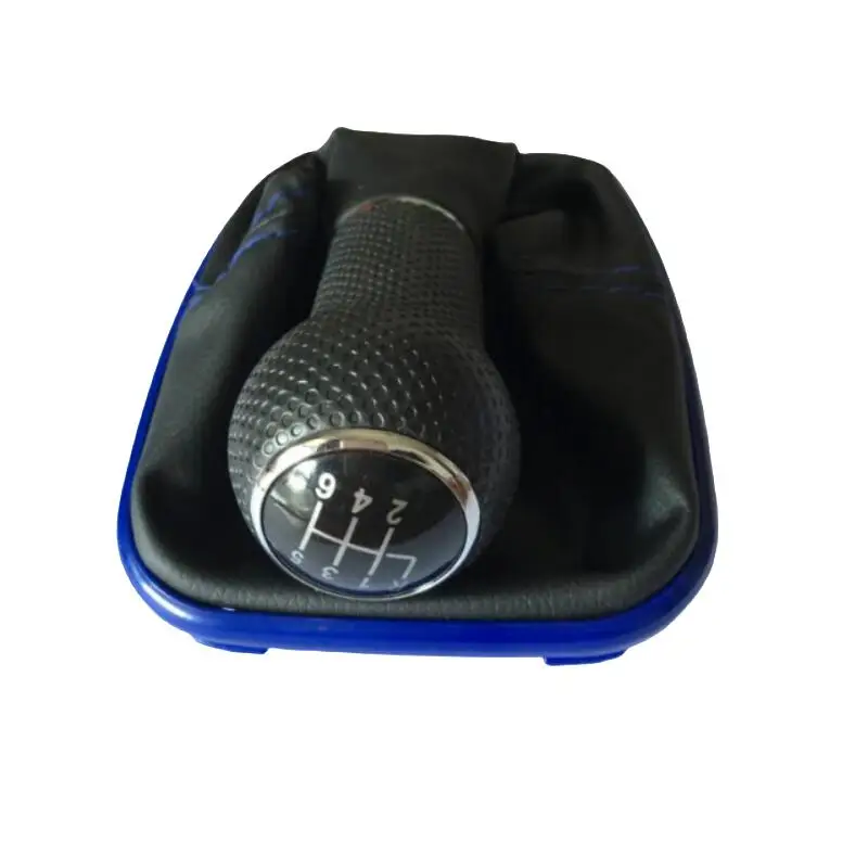 Для VW Golf 4 Bora MK4 Jetta 4 1998-2004 ручка переключения рулевого механизма автомобиля мяч покрытый кожей 5 Скорость 12 мм - Название цвета: golf 4 blue 6speed