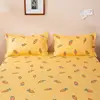 Bonenjoy 1 pc Mattress Cover With Elastic Twin/Full/Queen/King Size Fitted Sheet Carrot Pattern Bedsheet For Adults Children 4