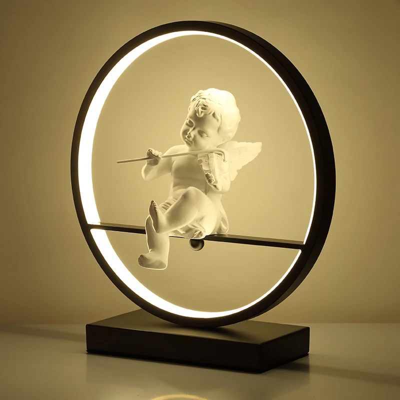 Angel table lamp bedroom bedside LED light modern decorative lamp married couple romantic warm desk lamp with Remote dimming Angel table lamp bedroom bedside LED light modern decorative lamp married couple romantic warm desk lamp with Remote dimming