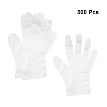 

500pcs Disposable Gloves Transparent Household Protective Gloves Tattoo Food Gloves for Restaurant Kitchen BBQ
