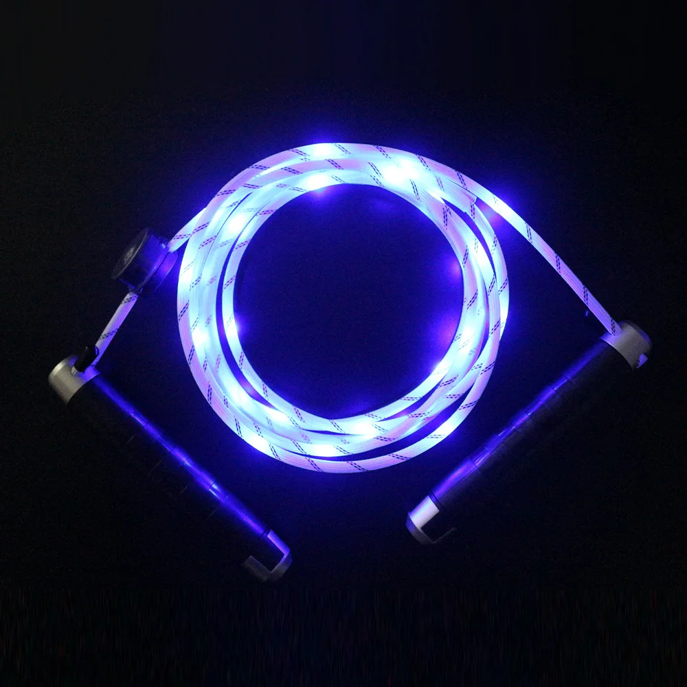 

Aerobic Sports Fitness Adjustable Sports Supplies Bearing Speed USB Charging Nylon LED Skipping Rope