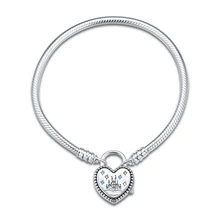QANDOCCI Fantasyland Castle Heart Bracelet 925 Sterling Silver Bracelets& Bangles for Women DIY Bead Charm Jewelry Wholesale