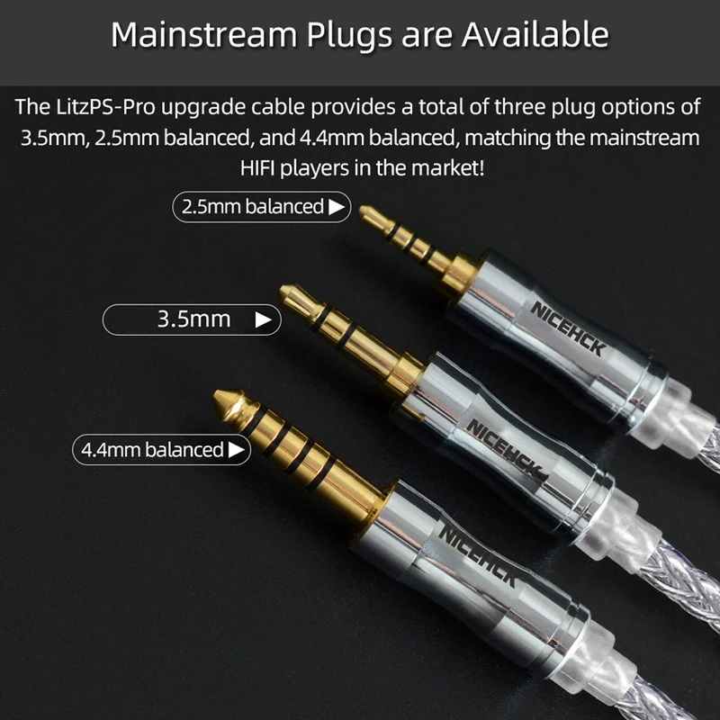 Fone de Ouvido 2pin para Ciem Nicehck Litzps-pro Núcleo Litz Prata Pura Cabo 3.5mm - 2.5mm 4.4mm Mmcx Nx7 Qdc 0.78 Mk3 St-10s lz a7 8 4n - Image 4