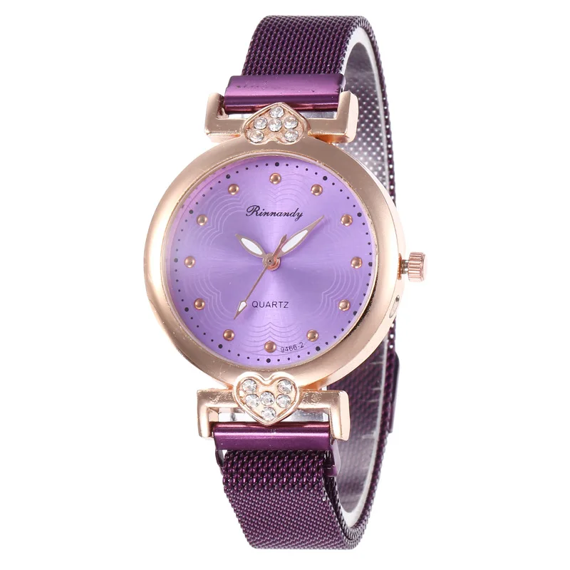 

New Products Rinnandy12 Small Gold Point Triangle Dial Magnetic Buckle Mesh Belt Watch